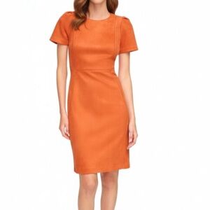 Calvin Klein Faux Suede Dress Size 2 Burnt Orange